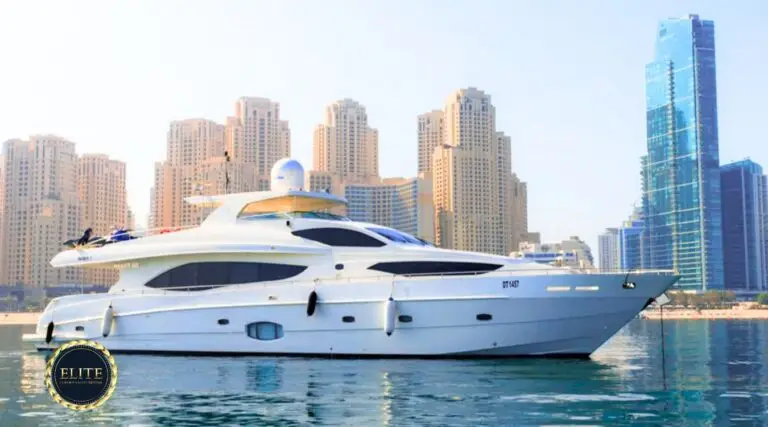 Elite Majesty 101 Ft w Jacuzzi. The Right Place To Get The Perfect Yacht Rental in Dubai.
