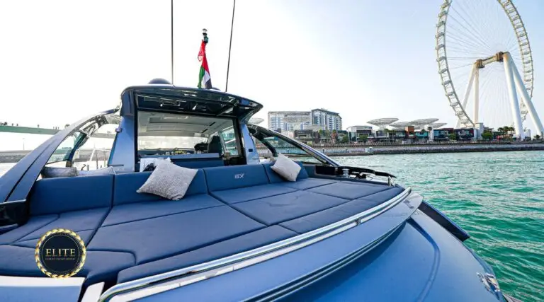 Elite Pershing Gray 54 Ft - Elite Luxury Yacht. From Proposal to Honeymoon: A Love Story with Yacht Rental Dubai image blog.