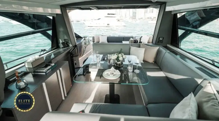 Elite Pershing Gray 54 Ft - Elite Luxury Yacht. Elite Luxury Yachts is the best among other yacht rental companies in Dubai: Luxury and Comfort image blog.