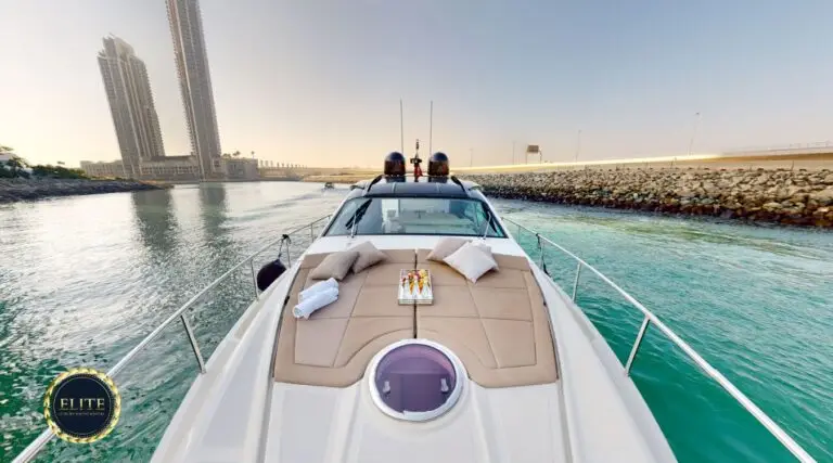 Elite Pershing White 54 Ft - Elite Luxury Yacht. Romantic Yacht Rental in Dubai On The Water Of Dubai image blog.