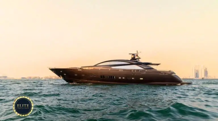 Elite Sun-seeker 108 FT. The Best Time for a Sunset Cruise with Yacht Rental Dubai image blog.