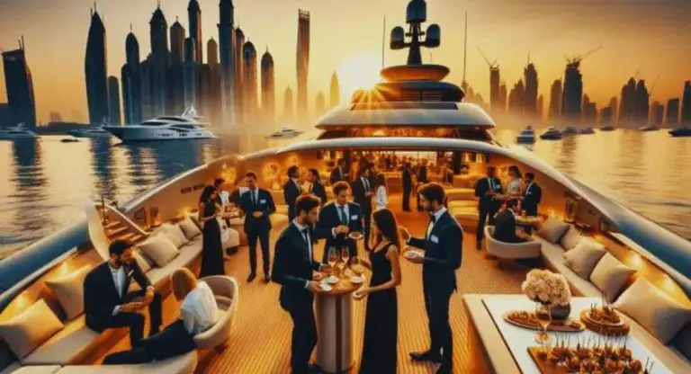 corporate event on a yacht. Yacht rental company for Corporate Event image blog.