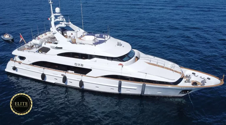 Elite Luxury Yacht Benetti 114 ft. Dubai’s Skyline at Night: A Yacht Rental Dubai Experience image blog.