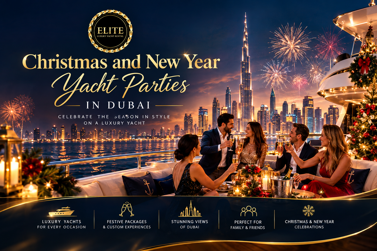 Christmas and New Year Yacht Parties in Dubai